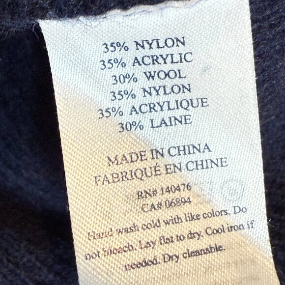 Faherty Blue Sweater Wisp Waffle Stitch Wool Blend Crew Neck Small - Picture 8 of 9